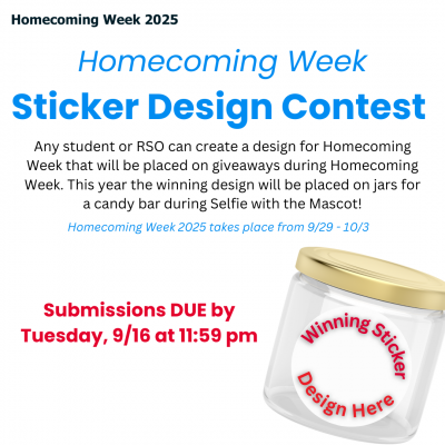 Flyer for sticker Design Contest. Click image to be directed to webpage with contest information and submission instructions.