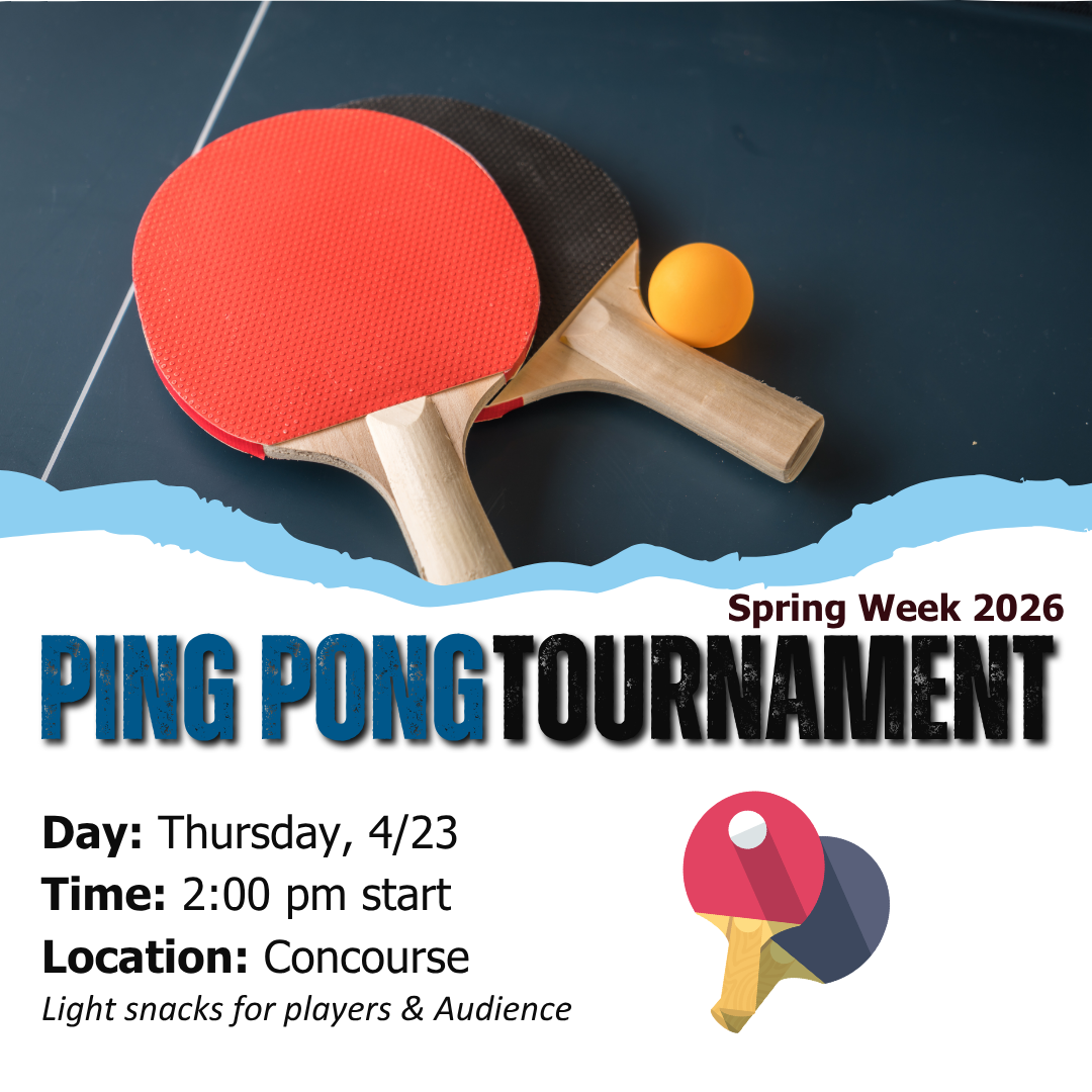 Event flyer for Talent Show on April 22nd at 5:00 pm in the Gen-Re Auditorium.